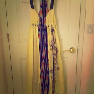 Layered Navajo maxi dress with racerback