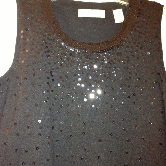 Black shell top with sequin