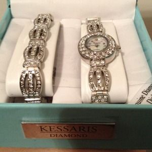 New Imitation diamond watch and bracelet