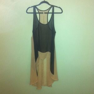 High-low sheer racerback long tank
