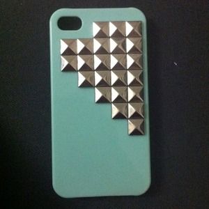 Studded teal iPhone 4 case