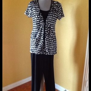 Black and White Pant Suit