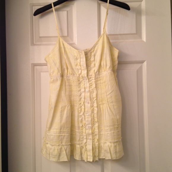 Yellow with silver plaid tank by Express. Size XS.