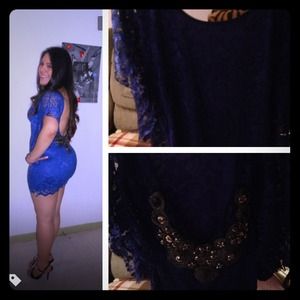 Dark blue dress!