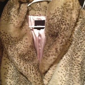 Faux Fur Animal Print Coat