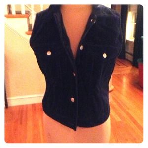GAP blue velvet vest