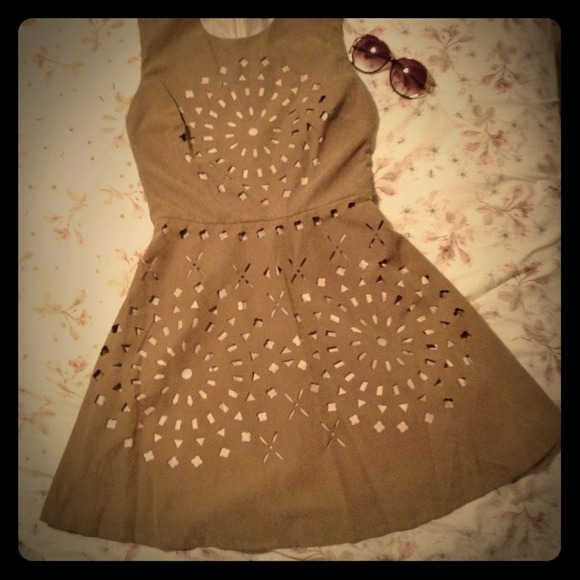 Bar III Dresses & Skirts - RESERVED Bar III Faux Suede Cutout Summer Dress