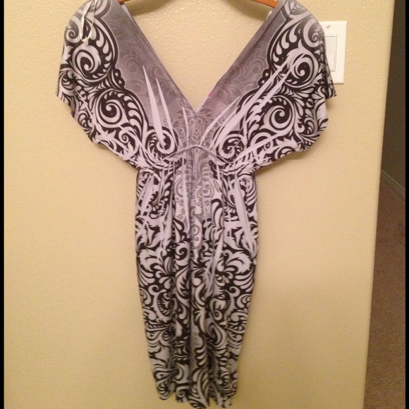 Gray and black dress