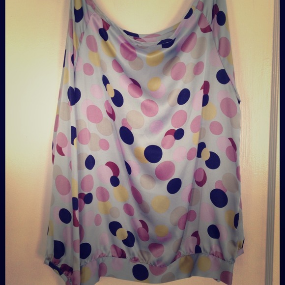 Polka dot blouse off shoulder