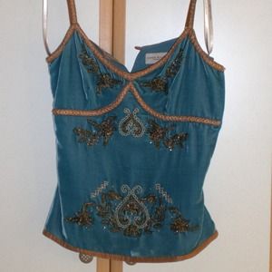 Beautiful embroidered velvet top