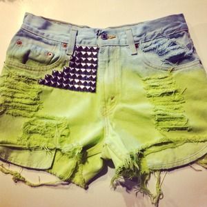 High waisted dip dyed cutoffs