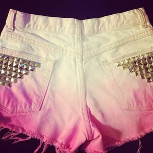 Pink high waisted dip dyed cutoffs