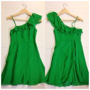AX Silk Green Crepe Dress