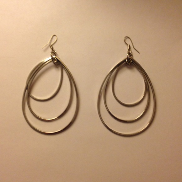 Large multiple hoop hook earrings