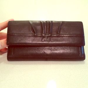 RESERVED UNTIL 2/7 Coach, black leather wallet