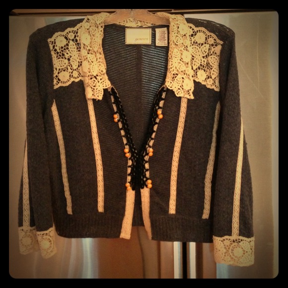 REDUCED!! Guinevere shrug with lace embellishment