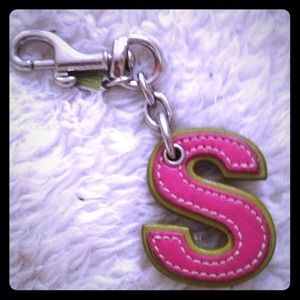 Authentic Coach 'S' letter keychain