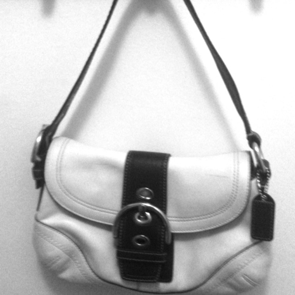 Brown and White Coach Purse