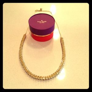 Kate Spade Hip Stitch long necklace w rhinestones