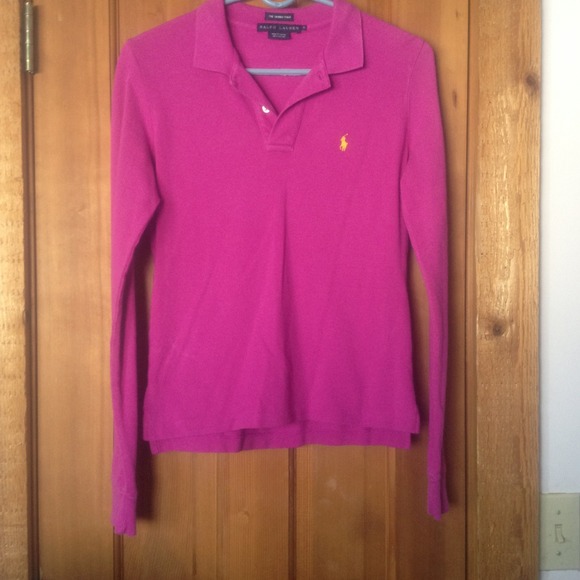 Pink Ralph Lauren long sleeve polo