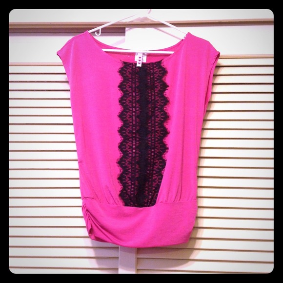 Pink with lace shirt