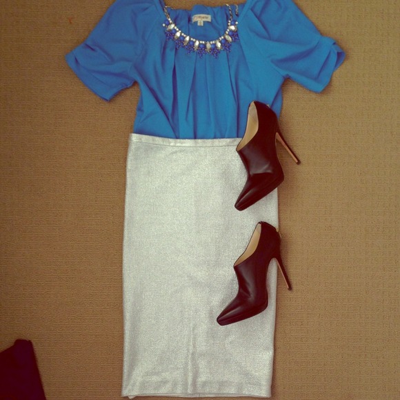 Diane von Furstenburg Dresses & Skirts - Diane Von Furstenberg Metallic Pencil Skirt DVF