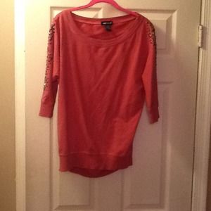 Wet seal sweater shredded back studded sleeves