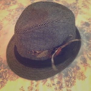 NWT tweed fedora with feather