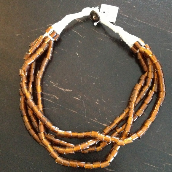 Brown multi strand Beaded Necklace