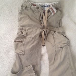 RESERVED. Abercrombie boy's khaki cargo.