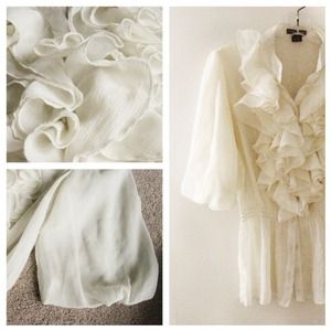 Cream Victorian Ruffle Blouse