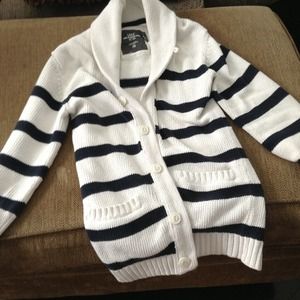 Navy striped knit sweater