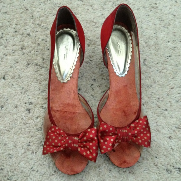 red,transparent peep toe shoes - Picture 2 of 4