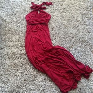 Bcbgmaxazria dress. Red halterXS
