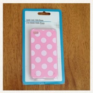 Brand new pink polka dotted iPhone 4 / 4S case