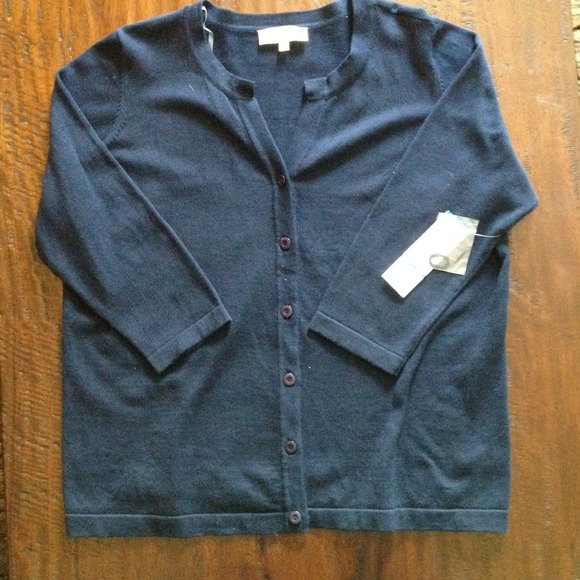 SOLD  New York Navy 3/4 Sleeve Cardy 1X Plus New