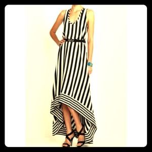 BCBG GIA SILK HI-LO STRIPED DRESS 2012 2013