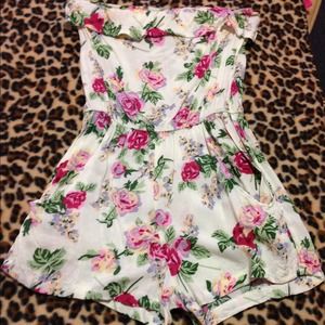 Pink flowery romper