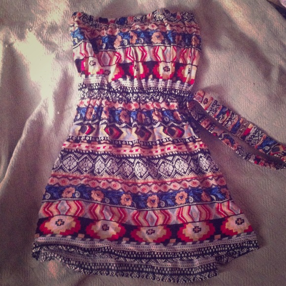 Cotton Aztec pattern tube dress