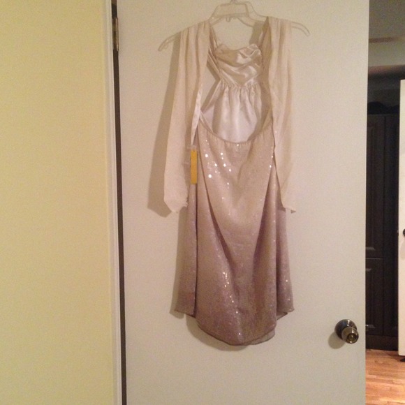 Sequined halter ombré MINI dress. NWT amazing find - Picture 2 of 4