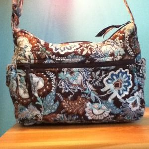 Dark brown and teal Vera Bradley purse