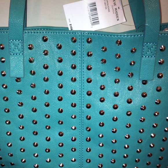 ❌SOLD❌NEW Steve Madden Handbag Studded-Turquoise - Picture 2 of 4