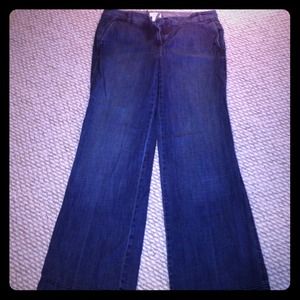 Ann Taylor Loft trouser-fit flare leg jeans.