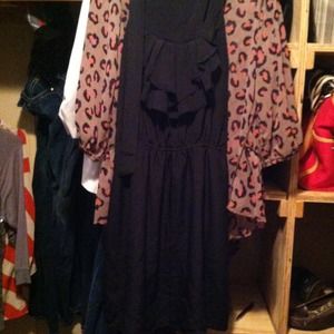 Black ruffle pocket dress