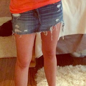 Abercrombie destroy style denim skirt size 2.