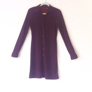 Blue and red patterned shirt dress