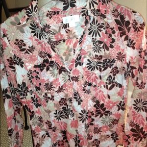 Loft low V button dress shirt