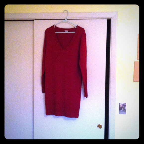 Red sweater long top - Picture 1 of 1