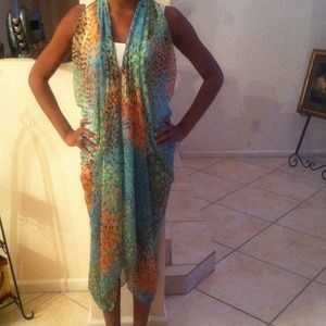 Peacock multi/style large scarf.