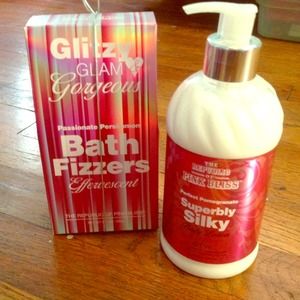 The Republic of Pink Bliss body lotion and fizz.